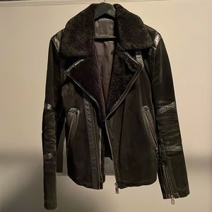 Zara Shearling Moto Jacket